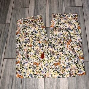 Women’s World Market Topical Print With Leopard & Lion Lounge Pants Size L/XL